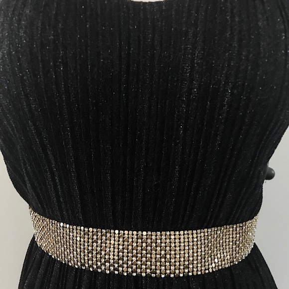 Stretch Strapless Dress with Gold Waist Detail - Picture 2 of 5